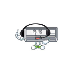 Sticker - Sweet air conditioner cartoon character design speaking on a headphone