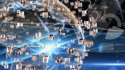 Animation of photos of people spinning around
