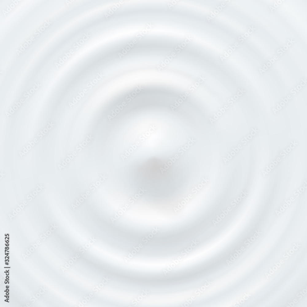 Milk circle ripple, splash water waves from drop top view on white ...