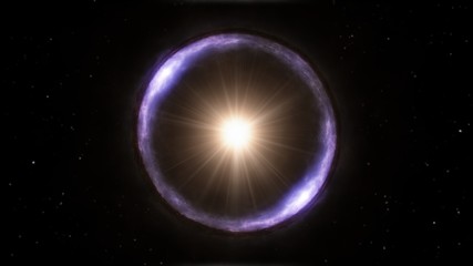 Light Bending Einstein Ring Star Physics Astronomy Concept in Space - Abstract Background Texture
