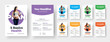 Double-sided leaflet template with colored circles and a girl on a white background.