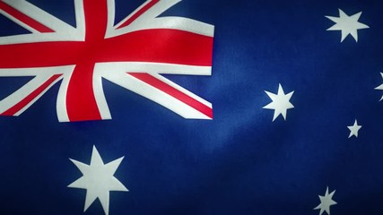 Wall Mural - flag of australia waving in the wind