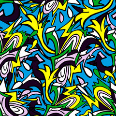 Canvas Print - abstract color pattern in graffiti style. Quality illustration for your design