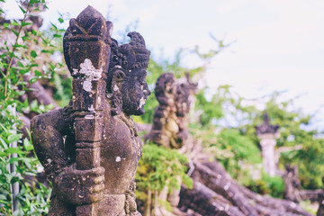 Canvas Print - Traditional Balinese stone sculpture art and culture at Bali, Indonesia.