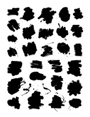 Wall Mural - collection of ink brush strokes. set of vector grunge brushes. dirty textures of banners, boxes, fra
