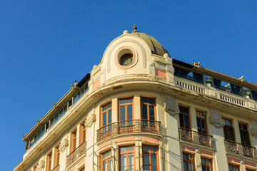 Thessaloniki, Greece - February 13 2020: city architecture, streets, houses, balconies