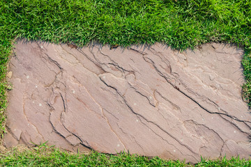 Wall Mural - footpath with green grass border at park