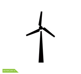 Windmill icon vector logo design template