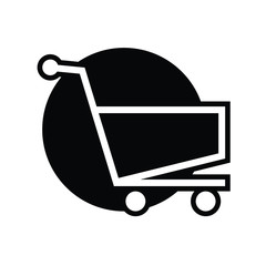 shopping cart illustration, web icon, flat style