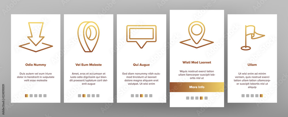 Marker Pointer Gps Map Onboarding Icons Set Vector. Navigation ...