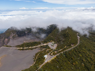 Beautiful aerial view of the Irazu Volcano in Costa Rica 