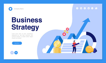 Web page design with business or finance concept for website and mobile website development. Creative Website template design vector illustration. Easy to use and customize.