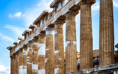 Ruins of Parthenon on the Acropolis in Athens, Greece