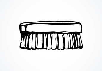 Brush for cleaning. Vector drawing