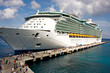 Giant cruise ship ducked at Cozumel island Mexico