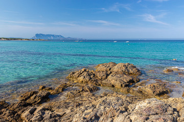 Wall Mural - stony coast line of Sardinia island, Tyrrhenian coast, Italy