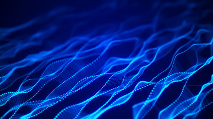 Aufkleber - Network connection dots and lines. Technology background. Plexus. Big data background. 3d rendering.