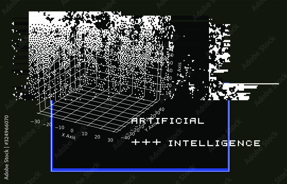 Vector de Stock Glitched screen with malware computer program. Pixel ...