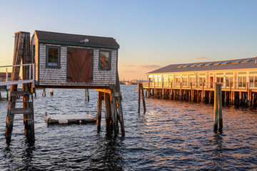 Wall Mural - Newport Rhode Island - winter landscape at sunset