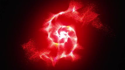 Wall Mural - opening intro flash light, lens flare, rotation particles. 3d rendering