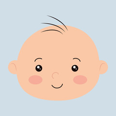 Poster - face of cute little baby boy vector illustration design