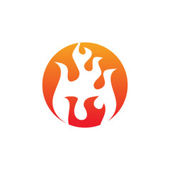 Poster - Fire icon symbol logo design vector template