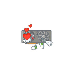 Canvas Print - A sweetie gaming VGA card cartoon character holding a heart