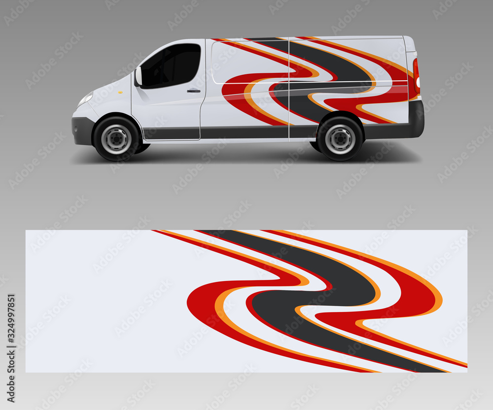Simple Custom Van Patterns modern simple design for van graphics vinyl wrap template vector Stock ...