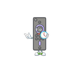 Wall Mural - Remote control TV cartoon character style with a clock