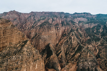 Wall Mural - aerial view of  barren hills