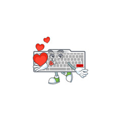 Sticker - A sweetie white keyboard cartoon character holding a heart