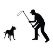 Dog catcher silhouette vector