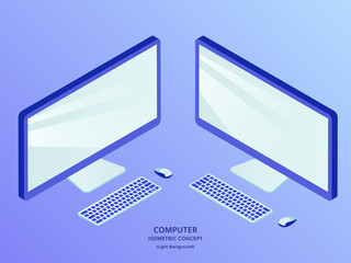 Wall Mural - desktop set collection isolated with isometric style