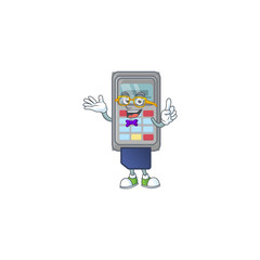 Sticker - The Geek character of POS machine mascot design