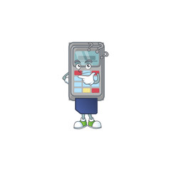 Sticker - POS machine cartoon mascot style in a confuse gesture