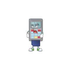 Wall Mural - POS machine cartoon character design with angry face