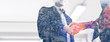 © dodotone - Asian adult business man and woman partner handshake together.