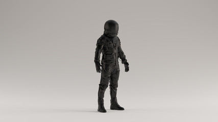 Wall Mural - black retro spaceman astronaut cosmonaut 3d illustration 3d render