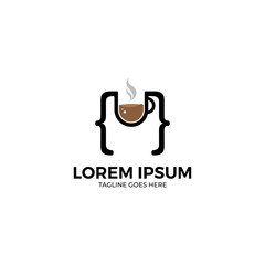 Coffee With Curly bracket icon illustration template, design suitable for programmers, developers, computer software, mobile applications and others