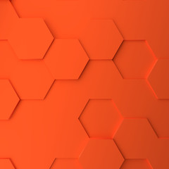 Wall Mural - Abstract modern orange honeycomb background