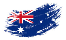 Australian Flag Grunge Brush Background. Vector Illustration.
