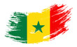 Senegalese flag grunge brush background. Vector illustration.