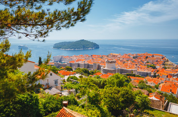 Fototapete - Majestic view at famous city of Dubrovnik. Croatia, South Dalmatia, Europe.