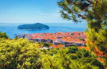 Fototapete - Splendid view at famous city of Dubrovnik. Croatia, South Dalmatia, Europe.