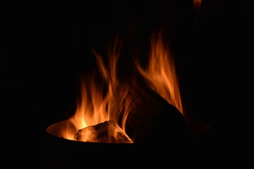 Long exposure camp fire at night