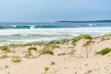 Beautiful Waves And Sand Dunes At Wanda Beach, Australia