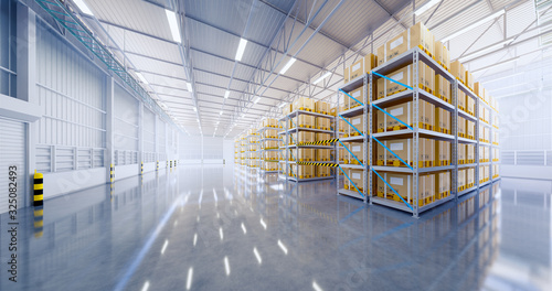 Cuadros en Lienzo Warehouse or industry building interior