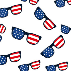 Usa glasses background design, United states america independence labor day nation us country and national theme Vector illustration