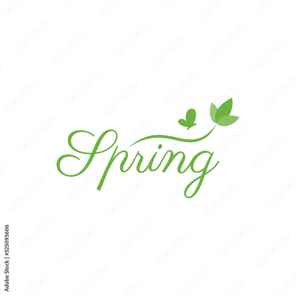 Spring Logo Design And Butterfly Vector Illustration Stock Vector spring-logo-design-and-butterfly-vector-illustration-stock-vector