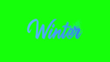 Wall Mural - Winter word animation with sand transition motion graphic effect on green background in 4k resolution